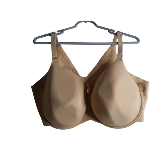 Cacique Other - Cacique 46DD Bra underwire lightly lined full coverage beige back smoother